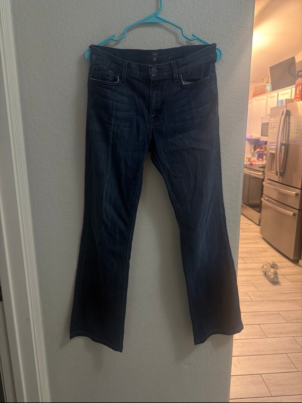 7 For All Mankind Dark Blue Flare Jeans
